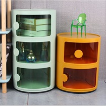 Nordic ins internet celebrity bedside table modern simple white round creative small cabinet mini simple plastic side cabinet