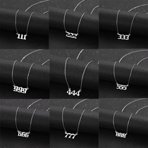 Stainless Steel Angel Number Lucky Numbers Necklaces 111 222