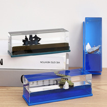 Mediterranean style ship into oil office ornaments liquid floating pirate ship decompression oil drop sailing fluid