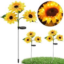Solar Sunflower Stake Light Pathway Stake Lights with 3