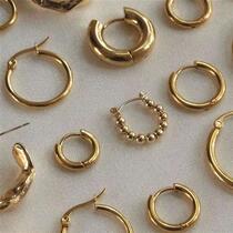 Gold Color Stainless Steel Hoop Earrings for Women Small Sim