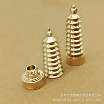 Pure copper Wenchang Tower keychain pendant brass creative gift practical car key accessories metal small gift