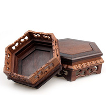 Wenchang Tower Base Solid Wood Crafts Vase Strange Stone Square Wood Base Bracket Chicken Wing Wood Base Ornament