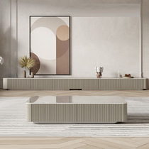 Italian light luxury solid wood slate coffee table TV cabinet combination modern simple home living room size floor cabinet