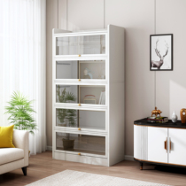 Bookshelf rack floor-standing simple home all-in-one wall bookcase storage cabinet multi-layer dustproof storage cabinet with door