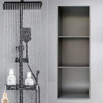 Light luxury stainless steel metal laminate cabinet wine cabinet bathroom embedded K niche minimalist TV background wall setting