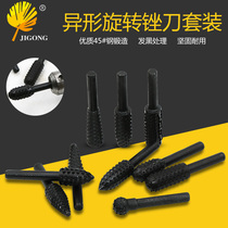 Ji Gong electric grinder grinding head milling head wood carving root carving tea tray grinding rotary file woodworking 10-piece set