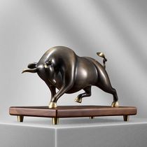 High-end fortune-seeking full copper bull wine cabinet TV cabinet entrance hall living room home decoration light luxury high-end office desktop