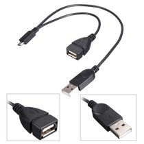 OTG Host Power Splitter Y Micro USB Male to USB Male Female