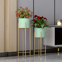 Nordic flower stand indoor living room floor-standing TV cabinet stainless light luxury pothos flower stand flower pot