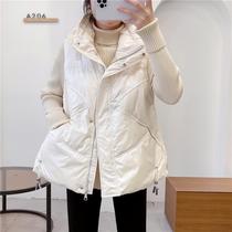 New vest for women autumn and winter off-season new Korean style down jacket loose sleeveless jacket glossy stand-up collar waistcoat back
