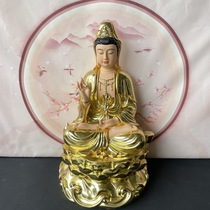 2024 solid gold resin Guanyin Bodhisattva statue for home living room to worship the South China Sea Guanyin Bodhisattva ornamental Buddha statue