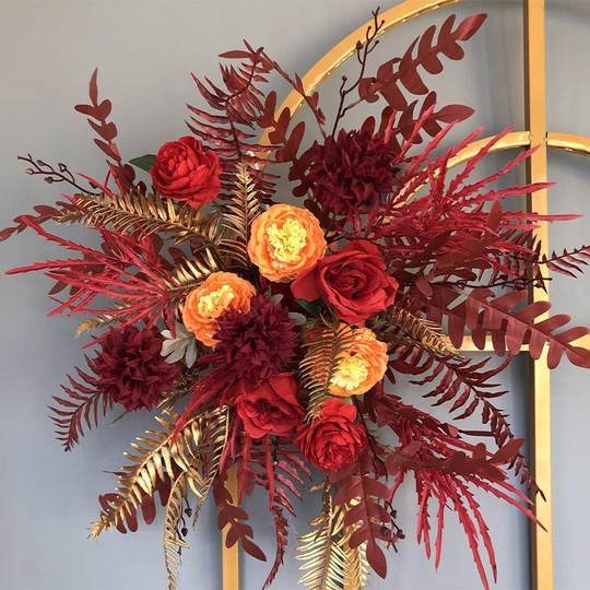 Новая искусственная цветочная композиция из шелка с розами и точками для свадебного прохода, оформления свадебного зала, фоновой декорации и цветочных композиций в горшках