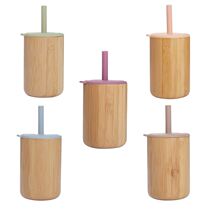 5 Colors 1Pc Baby Feeding Cup Safe Leakproof Bamboo Silicone
