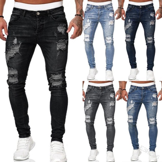 Men Jeans Jogger Pants Trousers for Men Ripped Jeans