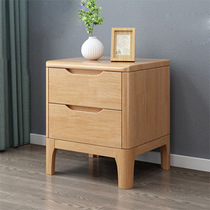 New Nordic bedside table all solid wood modern minimalist bedroom home storage cabinet small apartment drawer storage bed
