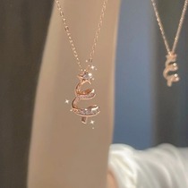 Necklace around the Christmas tree for women light luxury niche cold style personalized silver-plated clavicle chain Christmas gift for girlfriend