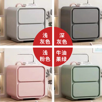 Simple cream style solid wood bedside table modern small technology leather bedside table bedroom storage cabinet free of installation
