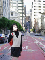 2024 early spring new style layered versatile side zipper Yangzi yarn wool ingot needle V-neck knitted vest vest for women