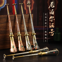 Tibetan style Nepalese handmade red and white copper retractable horn can blow loud and loud sound folding suona horn