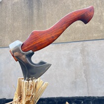Rosewood Russian tomahawk high manganese steel forged ax high temperature quenching and tempering firewood chopping tree ax collection ax