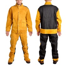 Processed cowhide welding work clothes argon arc welding long-sleeved protective clothing anti-arc spatter leather clothing