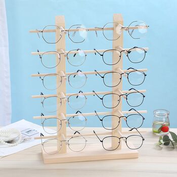 Solid wood glasses display stand store storage chamber