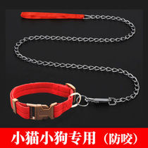 Cat and dog traction rope iron chain Teddy Golden Retriever dog walking rope dog chain small medium large dog collar universal