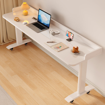 Cross-bed table movable bedside table student home desk simple long table balcony lazy narrow solid wood Jianzhizhang