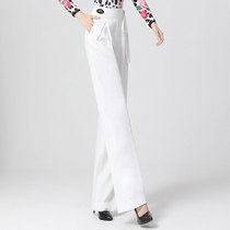Small 2024 New Womens White Womens Dance Pants Spring and Autumn Dancing National Standard Dance Pants Womens High Waist Trousers