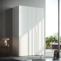 All solid wood oak wardrobe home bedroom modern simple white flat door large wardrobe assembly childrens small cabinet