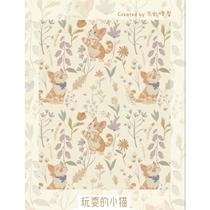 Exclusive copyright model kitten multi-specification digital printing 1 5 meters wide one meter price bag jacket fabric