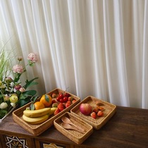 Vietnamese rattan fruit basket hand-woven Japanese bread basket steamed bun basket living room household storage basket bamboo woven tray