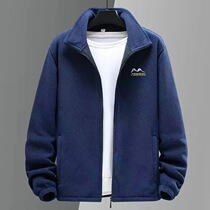 Spring autumn and winter sweatshirts for men plus velvet and thickened double-sided polar fleece jackets windproof and warm fleece jackets for men factory