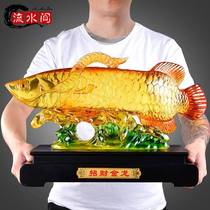 High-end Lucky Arowana Glaze Crafts Ornaments Arowana Lucky Fish Living Room Office Decoration Shop Opening