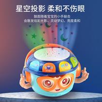 Internet celebrity childrens toy hand clap drum baby 0-1 years old early education light projection music wink tumbler clap drum