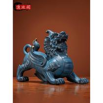 High-end fortune-seeking pure copper Pixiu ornaments a pair of copper Pixiu home office entrance hall wine cabinet decorations home gifts
