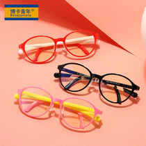 Round frame childrens anti-blue light glasses kids TR90 anti-blue light flat glasses frame with adjustable temples MGF1208