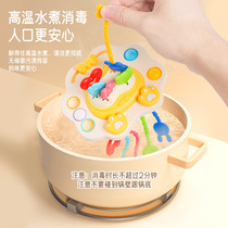 Multifunctional deformable Manhattan ball baby teether hand ball rattle bed bell 0-3 years old baby toy