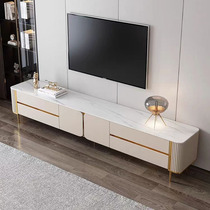 Light luxury high-end slate coffee table TV cabinet combination rectangular living room small apartment modern simple cream style combination