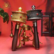 New handicraft product ultra-smooth double-bearing precision sandalwood pure copper hand-operated gold wheel 100000 times double layer