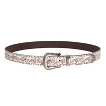 Japanese FC style hot girls daily brown texture niche pin buckle belt special printed pattern batch belt for men and women