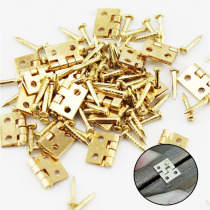 20 50pcs mini metal hinges 8x10mm golden decorative door hin