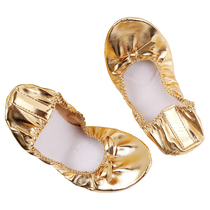 Childrens belly dance shoes adult soft-soled shoes dance shoes Indian dance practice ballet shoes gold soft-soled dance shoes
