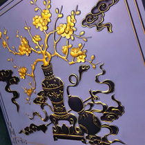 Aluminum relief mural pendant antique copper yin and yang 10mm carved background wall image wall door number factory aluminum carving