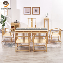 New Chinese style solid wood tea table and chair combination Kung Fu tea table Zen tea room coffee table simple modern ash wood