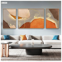 Modern living room decorative painting light luxury abstract sofa background wall hanging painting popular triptych mural crystal porcelain painting wabi style