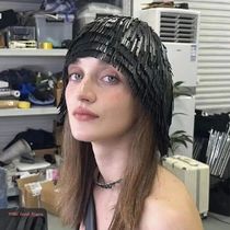 Club Headpiece Fringed Hat Creative PU Cool Head Wrap Bonnet