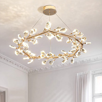 American retro crystal lamp modern simple living room chandelier light luxury creative bedroom main lamp high-end restaurant lamps