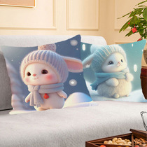 Gold medal 4JSH high-looking cross-stitch 2023 new thread embroidery bunny pillows a pair of bedroom hand-embroidered by yourself